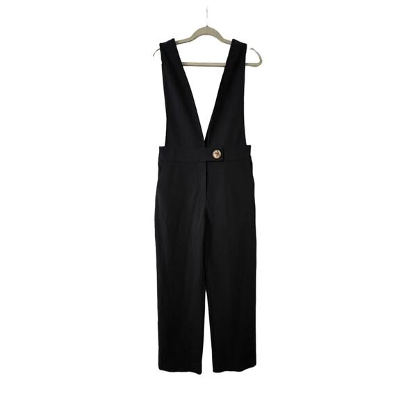 NWT Jucca Black Jumpsuit Sleeveless Button Wool Blend IT Sz 42 - Picture 1 of 9